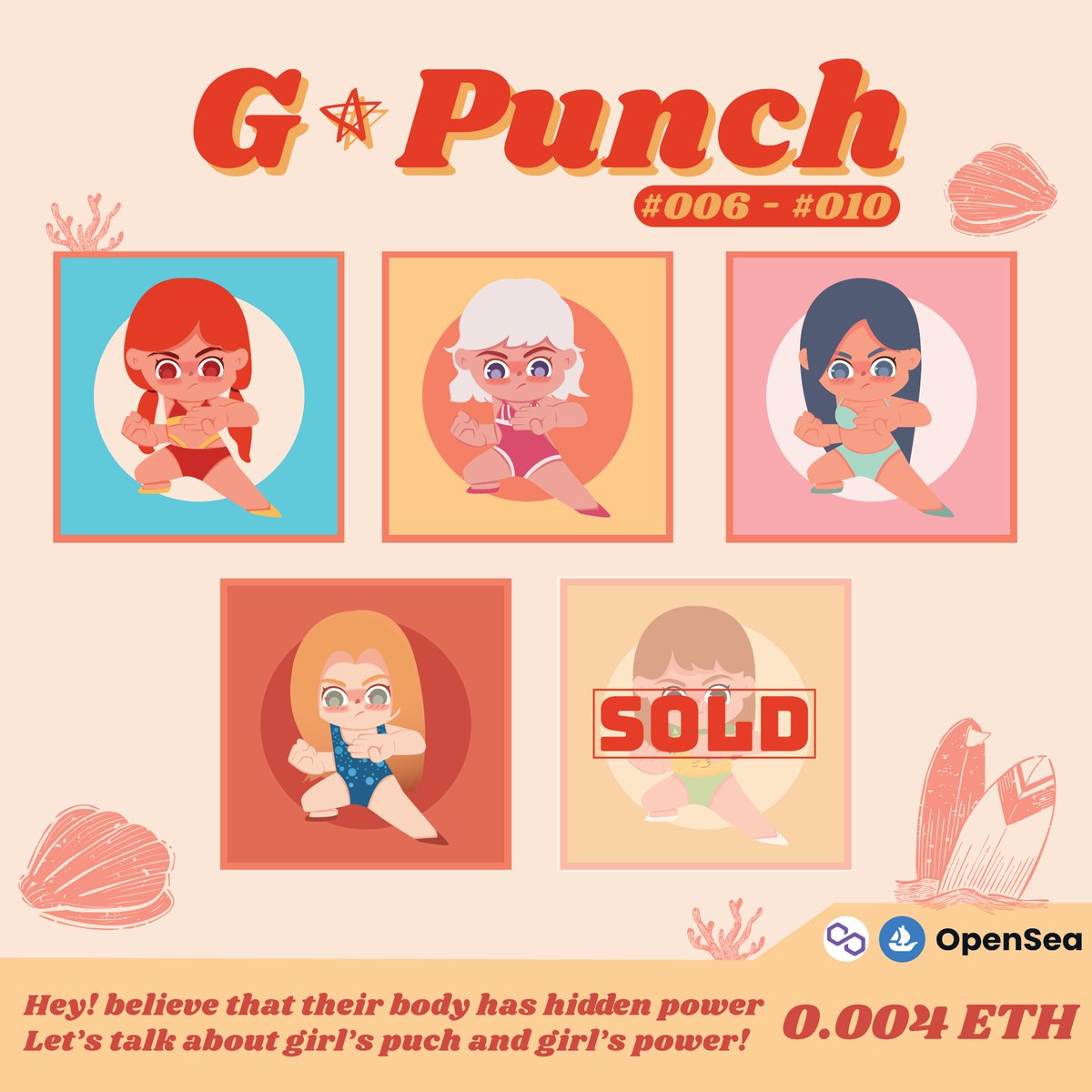 chaiaiix_nft's tweet photo. 🌟UPDATE🌟
“G Punch” Collection [Polygon] 💖

Let’s talk about girl’s punch and girl’s power!
🏖️go to the beach🏖️

📌 0.004 $ETH
📌 Available now : https://t.co/ABWXvQXh64

#NFTs #NFTTHAILAND #nftcollector #NFTartist #NFTCommunity #NFTthai #ヨシオカのキャラ #NFTWomenUNITE https://t.co/VQU3S6RDCU
