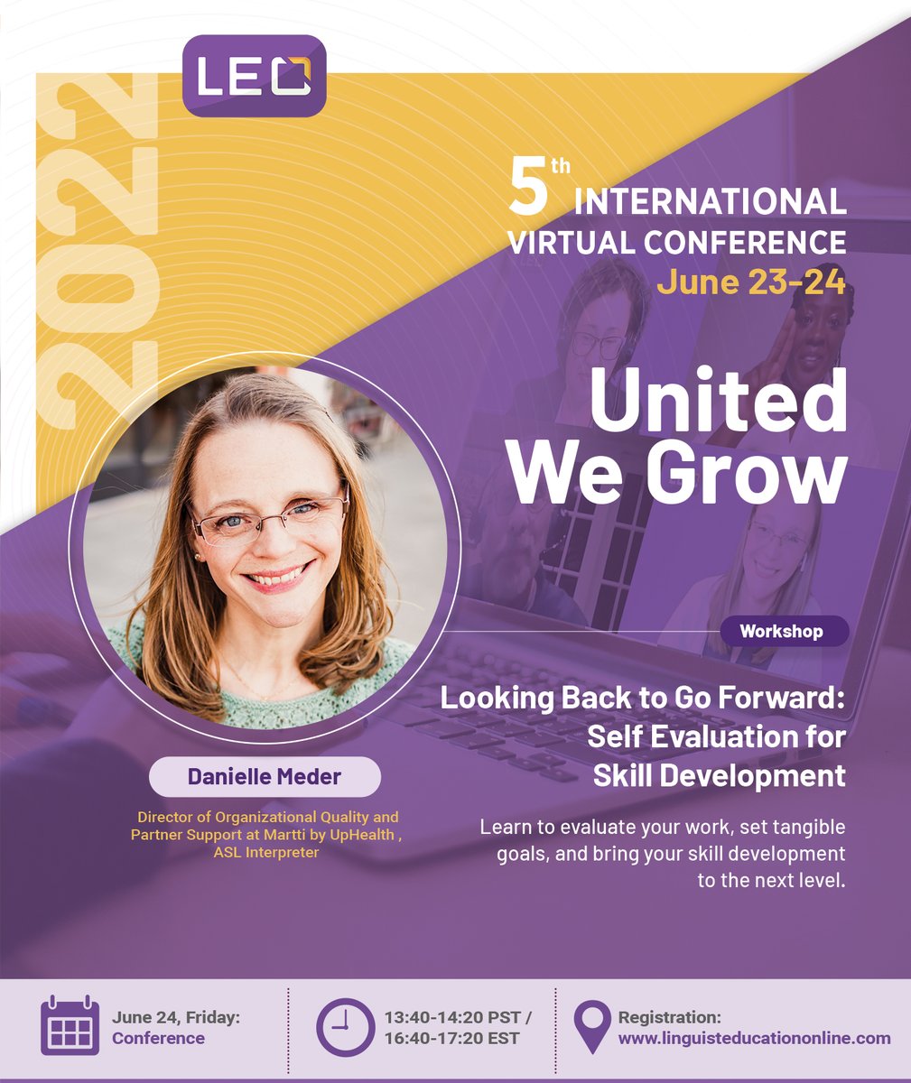 One of the most important practices for an interpreter is to routinely evaluate their work. Join us at #LEO5 in June to learn from Danielle Meder, set tangible goals, and bring your skill development to the next level.

View the agenda and RSVP here: linguisteducationonline.com/leo-5th-confer… #1nt