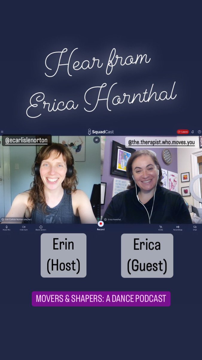 Latest Movers &amp; Shapers: A Dance Podcast with Dance Movement Therapist Erica Hornthal out now! Download anywhere you get your podcast. #themovinarchitects