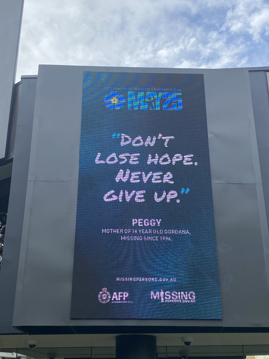 Today is #InternationalMissingChildrensDay. Here at the ACCCE, we advocate to keep children safe from online child sexual exploitation. We’re marking the day on our new billboard outside headquarters in #Brisbane, as well as supporting our #childprotection partners.