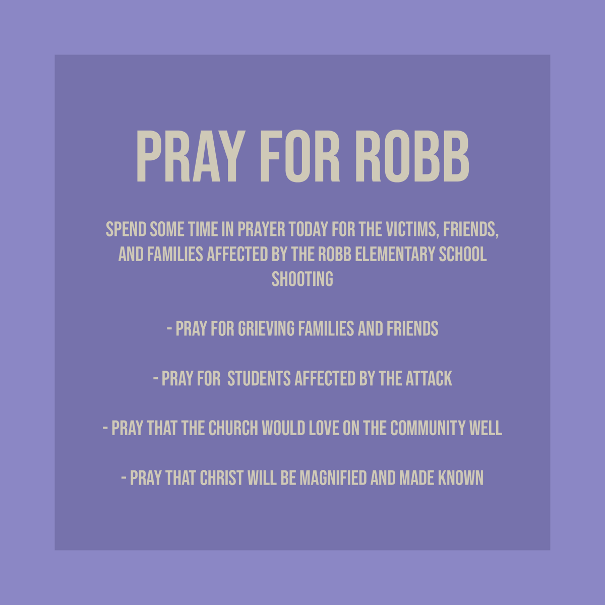 Riverlawn's tweet photo. Spend some time in prayer for the community surrounding Robb Elementary School. https://t.co/o2ERNu0QXv