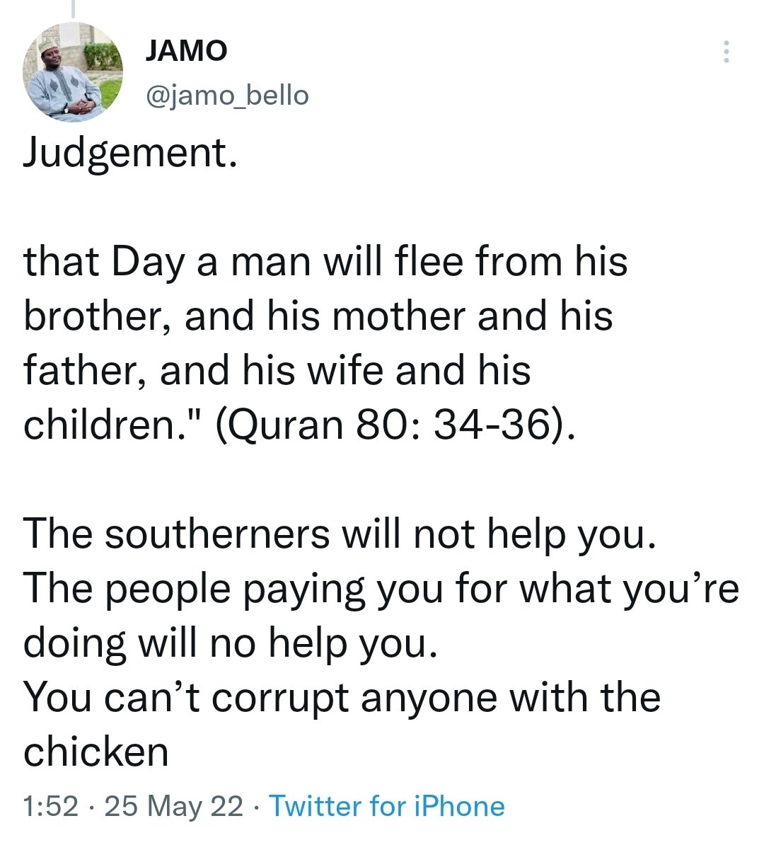 AishaYesufu's tweet photo. Sorry?!
Allah  (SWT) will judge you and I and you will provide these people you said are paying me on the day when it is not even our mouth that  will do the talking. https://t.co/GIEvck9LrD