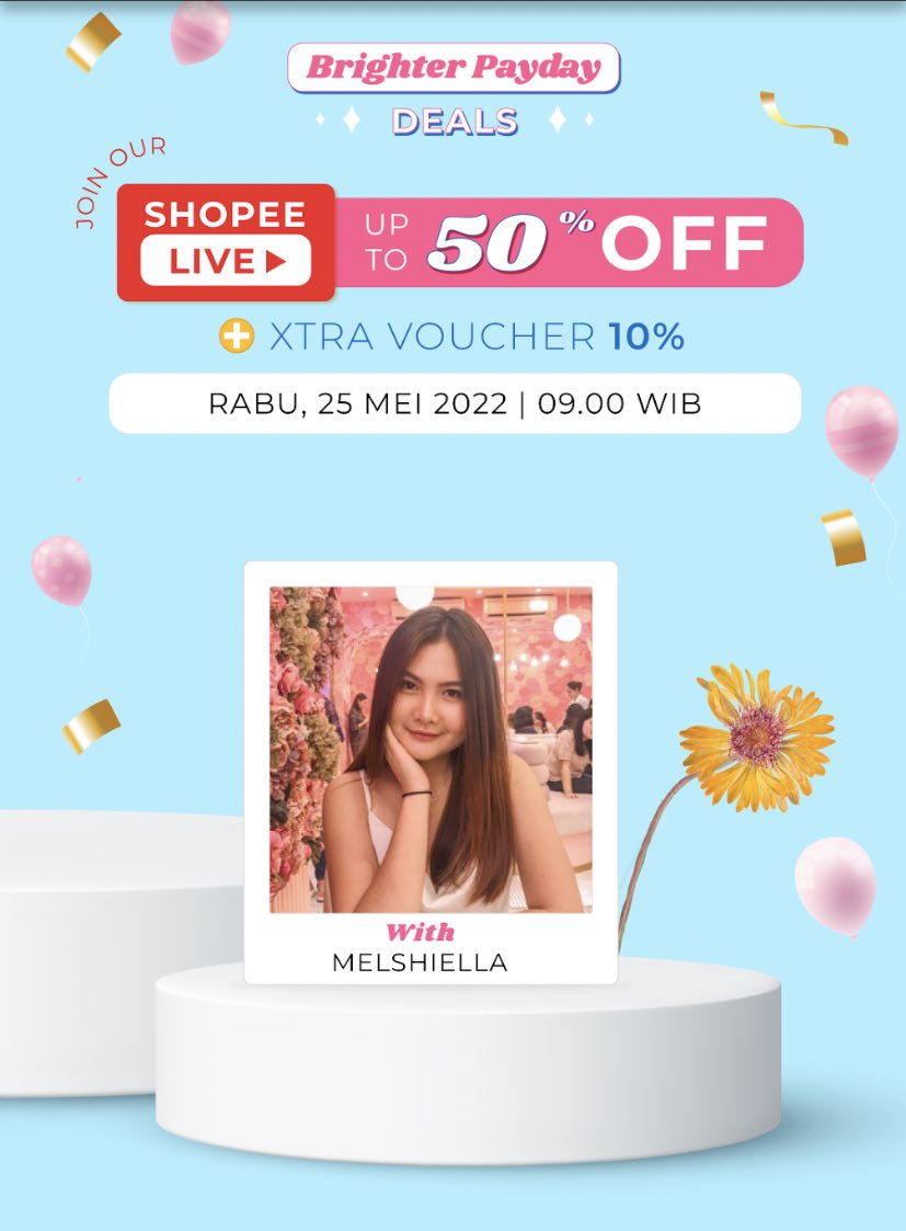 Ingrid_Skin's tweet photo. It’s Payday 💖💖

Join Shopee live bareng Melshiella yuuuk! 😍

🌼 Discount up to 50%
🌼 XTRA Voucher 10%

Gabung sekaranggg ⬇️⬇️
https://t.co/sVAZCizCXz https://t.co/W676wFJH67