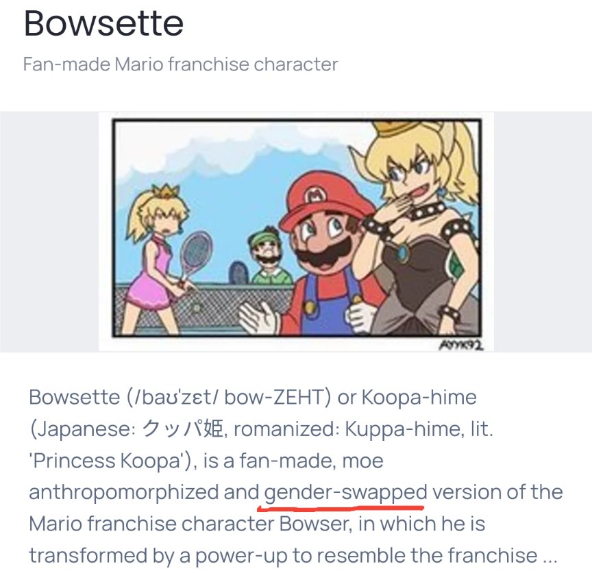 Bowsette is a Rule 63 classic! A "Gender-Bend" meaning that -  #178183926 added by goodedeath at traps are gey