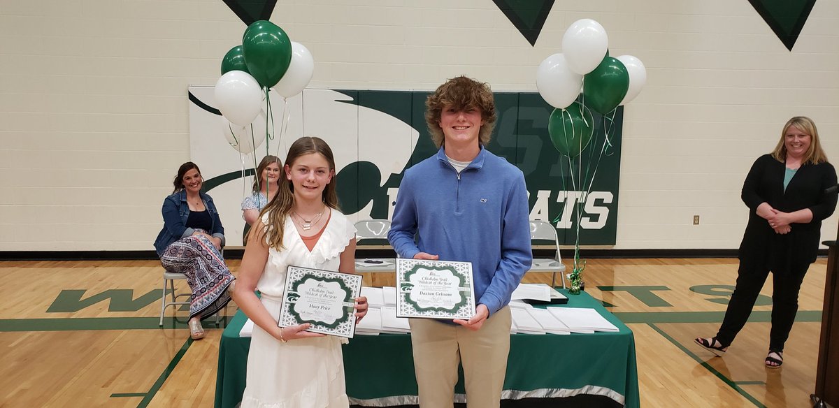 CSTWildcatsMS's tweet photo. 8th gr night of recognition. Fantastic evening celebrating the entire 8th gr class. Orchestra welcomed guests. Congrats to Karlee/Devyn for KSHSAA Citizenship Award &amp; Macy/Dax for Wildcat of the Year...now on to high school! #cstfinishline #opsmomentsthatmatter @drchriskusek https://t.co/F5X1vicuHS