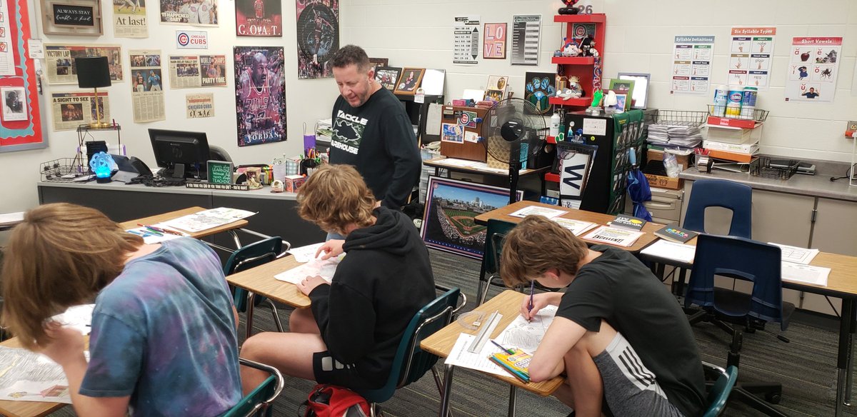 CSTWildcatsMS's tweet photo. Students working hard on the last full day of school in @petemathbass26 class. Geometry projects...lots of good work being done up to the final bell! #cstfinishline #opsmomentsthatmatter https://t.co/bCzvcGUJoX