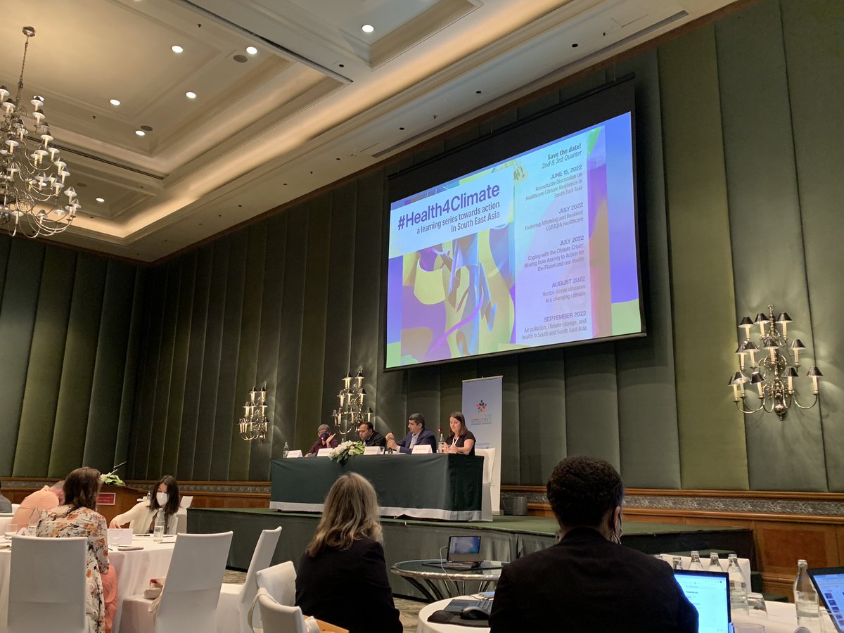 mel_yseali's tweet photo. Day 3 of the #AlumniTIES on Public Health &amp; Climate Crisis in the Indo-Pacific in Bangkok! We’re discussing ways to strengthen health resilience to climate change today. #Health4Climate @yseali @RedWhiteBlueDot @cherylcadeline @exchangealumni @USMission2ASEAN https://t.co/iw7m9DyaT7
