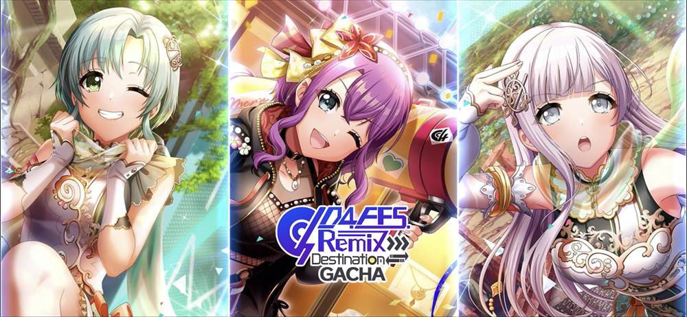 d4dj_updates's tweet image. Upcoming Permanent Gacha and Poker event [D4fes Remix &amp;gt;&amp;gt;&amp;gt; Destination]

The cards featured in this gacha are;
[Sweetie Foodie] Towa 4*
[Searching for L0stG1rl] Saori 4*
[Starry Sky] Saki 3*

And the event card;
[Great Joy - Memory Color] Yuka 3*

All Cool Attribute