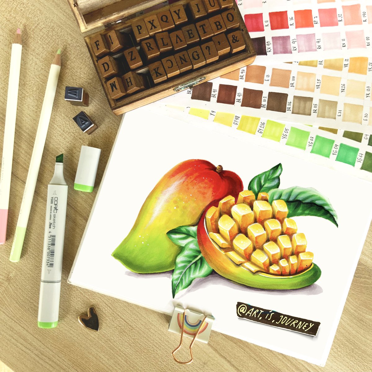 art_is_journey's tweet image. Good morning y’all🥰How are you feeling this morning? 🥭#markerart #copictutorial #markerdrawing #ArtistOnTwitter