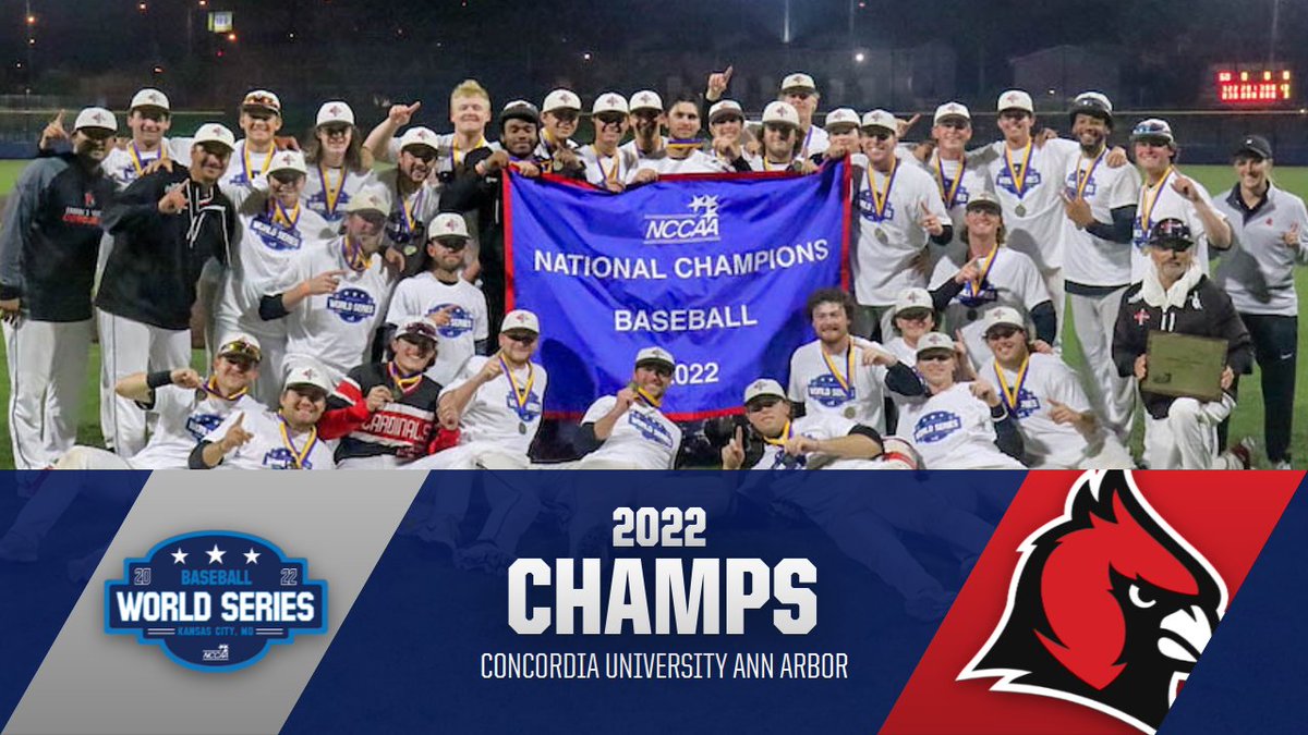 Concordia University Ann Arbor Claims 2022 #NCCAABaseball National Championship. the-n.cc/3sWfYj4