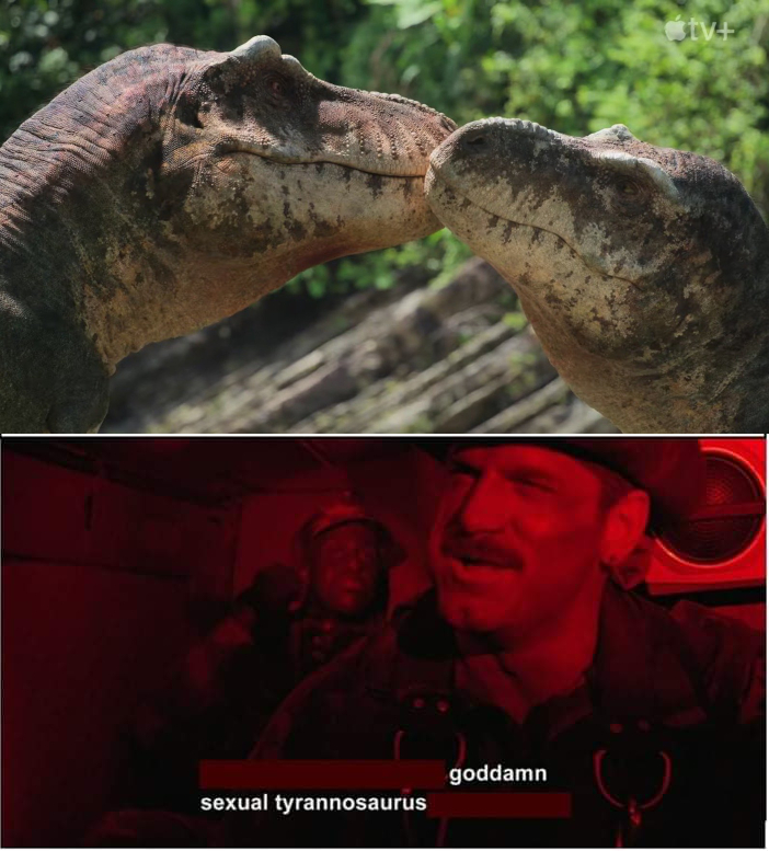 Today on #PrehistoricPlanet it's the Freshwater episode, and Hank 'aint got time to bleed! 

This is the first story I worked on and might still be my favourite 

@AppleTVPlus @bbcearth #Trex #Trextacy #Predator #hankisalovernotafighter #dinosaurs