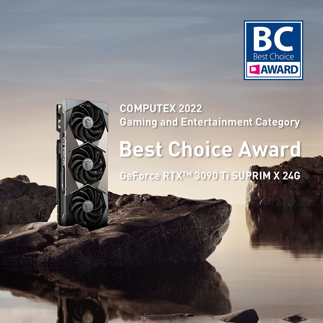 【ご報告】
皆さんのおかげさまで、MSIのGeForce 3090 Ti SUPRIM X 24GはCOMPUTEX 2022において、BEST CHOICE AWARDを受賞いたしました🎊

詳細はこちら: msi.com/news/detail/MS…

#MSIGraphicsCard 
#SUPRIM
#Computex2022 
#BestChoice