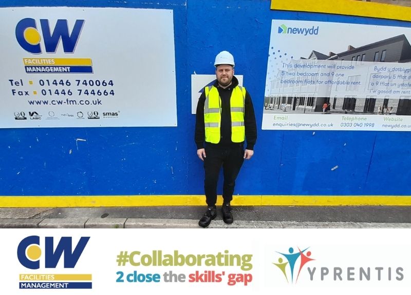 Archie Lawler is joining us as a Drylining Apprentice with our #yprentishosts CW Facilities Management. Archie will be based at @NewyddHousing's 'The Castle' site (Barry) converting the former pub into a Community Hub and flats. He will be attending college @CymoeddEandD