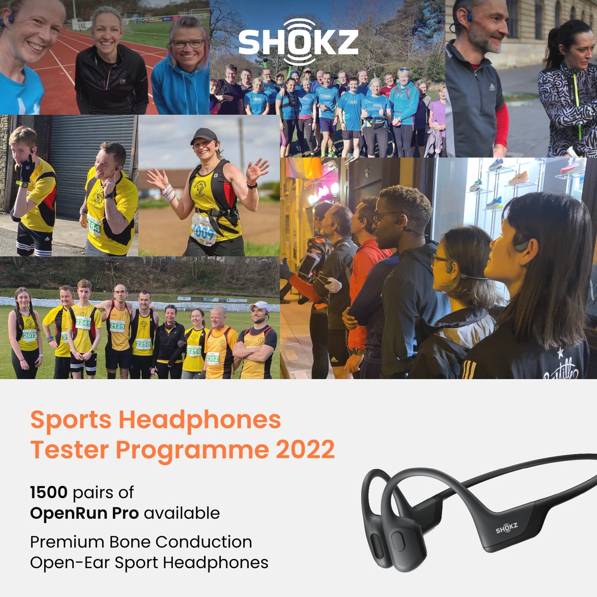 ShokzGB's tweet photo. Would you like to test our Shokz OpenRun Pro?
Don't hesitate to join our 2022 #TryShokzOn Tester Program!
💡 Registration deadline: June 8th; just fill in the application form!
Click the link for more information: https://t.co/iX3mB1vzS9 https://t.co/aRMzo4IUwJ