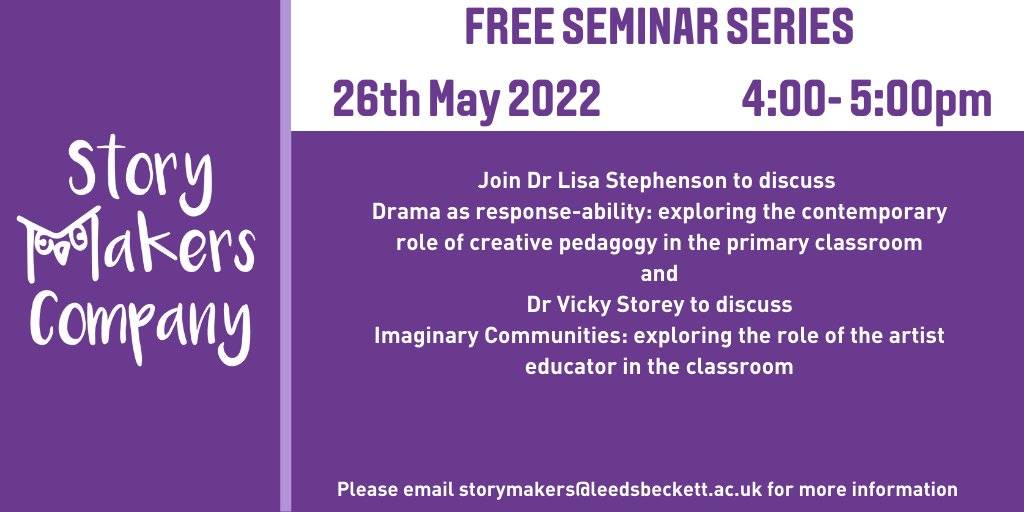 Story Makers Company (@storymakersco) on Twitter photo 📢Join us for the fourth session in our free seminar series! You can still sign up to join us discussing the role of artists and creativity in the classroom <a href="/VictoriaSawka/">Vicky Storey</a> and <a href="/lisa_stephenso/">Dr Lisa Stephenson</a> #creativity #education forms.office.com/r/3cu29W7WEC 📢Join us for the fourth session in our free seminar series! You can still sign up to join us discussing the role of artists and creativity in the classroom <a href="/VictoriaSawka/">Vicky Storey</a> and <a href="/lisa_stephenso/">Dr Lisa Stephenson</a> #creativity #education forms.office.com/r/3cu29W7WEC
