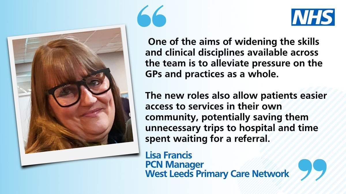 <a href="/WLPCN/">West Leeds Primary Care Network</a> has been introducing new roles into their #GeneralPractice teams, ensuring a breadth of expertise is available to deliver a seamless primary care service to patients.  

➡️  england.nhs.uk/publication/bu…

#PrimaryCare #PrimaryCareNetworks