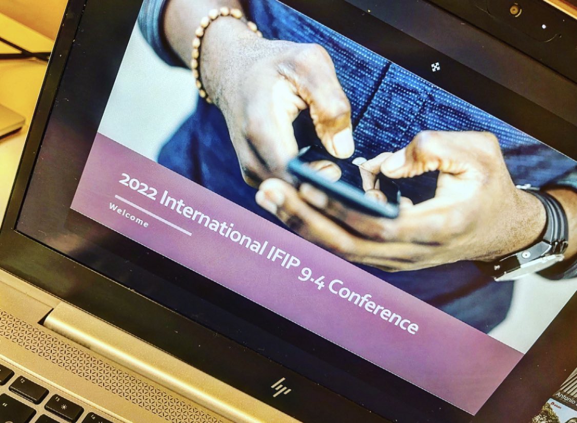 “Separated by physical distance, but united by the passion for #ICT4D”

So it begins! Here is to a great start to #IFIP942022 with organisers <a href="/YZ_ICT4D/">Yingqin Zheng</a>, Antonio Diaz Andrade, Martin Santana, Jose Robles and Pamela Abbott! 🎉 🎊