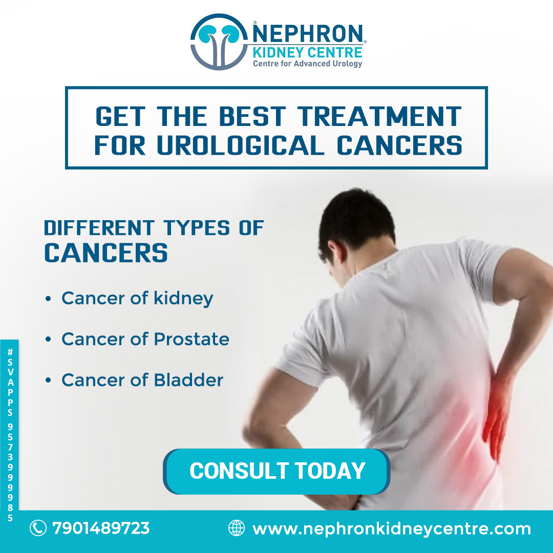Be aware of #UrologicalCancer!
It is the result of fast and abnormal cell growth. Urologic cancers affect the organs and structures of the male and female urinary systems and the male reproductive system. These cancers are fairly common. 
For appointments call us:- 7901489723