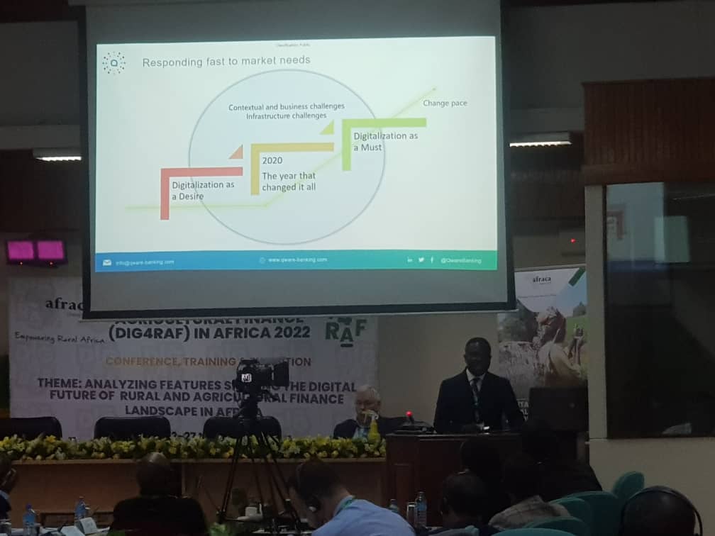 QuipuIT's tweet photo. Live, from #DIG4RAF Conference in #Nairobi, analysing challenges and sharing knowledge on the innovations that lead to a successful digital transformation and to inclusive agricultural finance.

#digitalbanking #cloudcorebanking #agriculturalfinance #microfinance https://t.co/qZDMVentxT