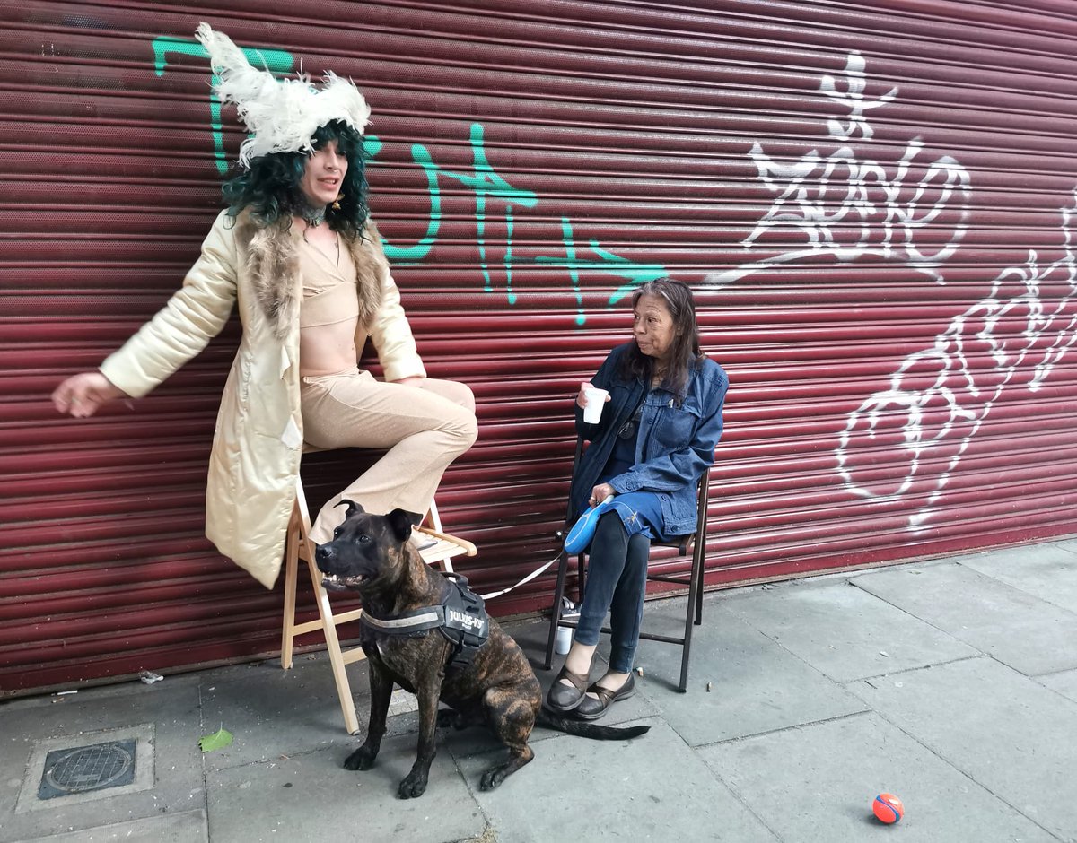 HistoryTown's tweet photo. A @NewJournal interview yesterday (about our new museum) turned into a moan about how Somers Town locals are being pushed out, as some locals dropped in! They probably don't get this at the 'other' museums 🤣 #antigentrication #fakecommunityengagement locals #pushedout https://t.co/OLeBpqSvMo