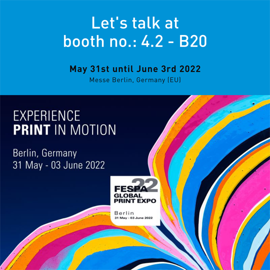 BarbieriSpectro's tweet photo. The countdown is on ... 
Only a few days until #FESPA2022 #exhibition at Messe Berlin, Germany.
We look forward to meet you on our booth no. 4.2 – B20 to show you our intelligent color measuring instruments for #topperformance in professional #digitalprinting.
#FESPA #FESPA2022 https://t.co/1LC94E8Ra9