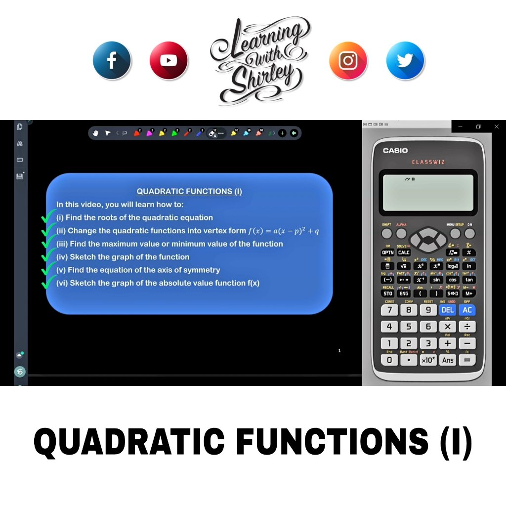 with_shirley's tweet image. Exams coming soon. Have you mastered all these questions yet?
YouTube link: youtu.be/GLSgLx7_HxQ
#addmath #tips #quadraticfunctions #learningwithshirley