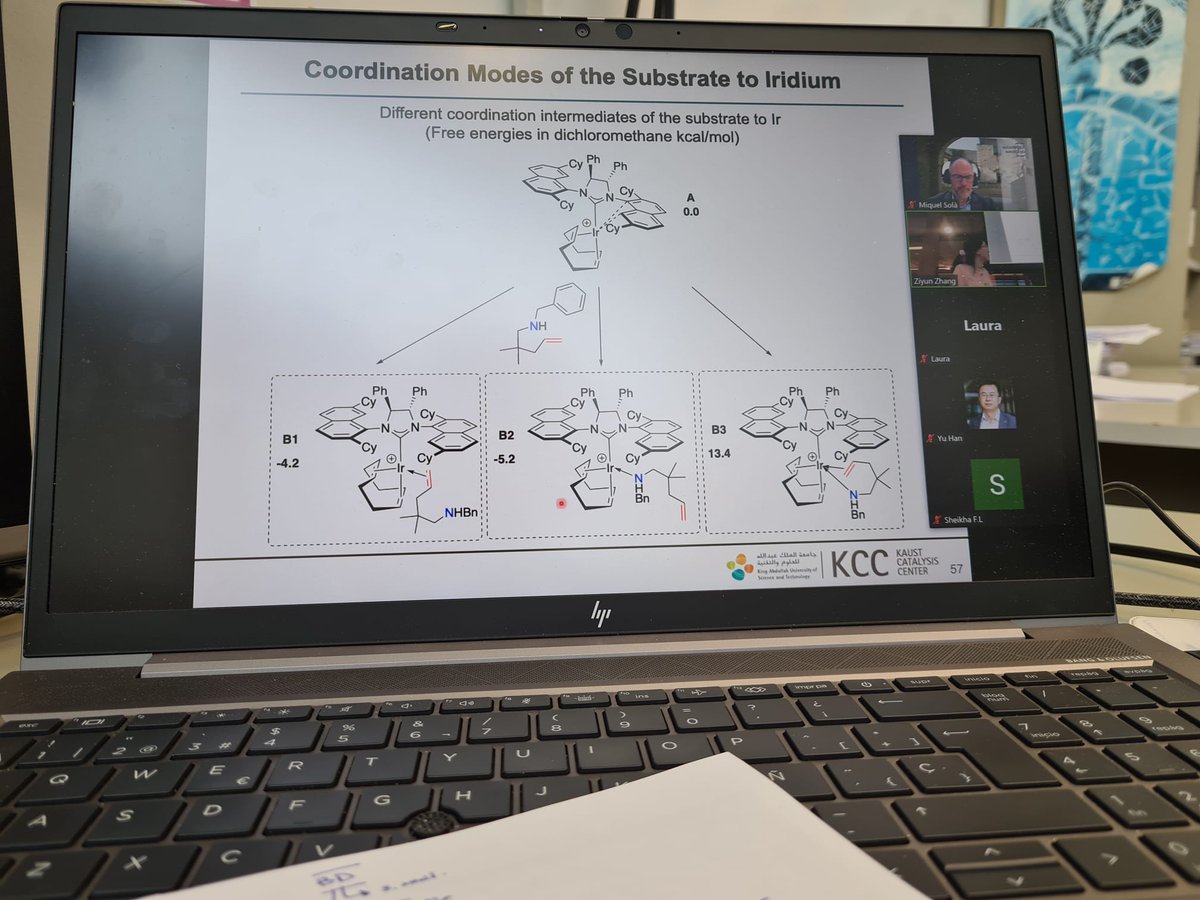 Excellent defense by Ziyun Zhang of her PhD Thesis supervised by Laura Falivene and Luigi Cavallo of @KCCkaust entitled 'Understanding and Engineering Enantioselectivity in asymmetric catalysis'. Honored to be member of the Evaluation Commitee.