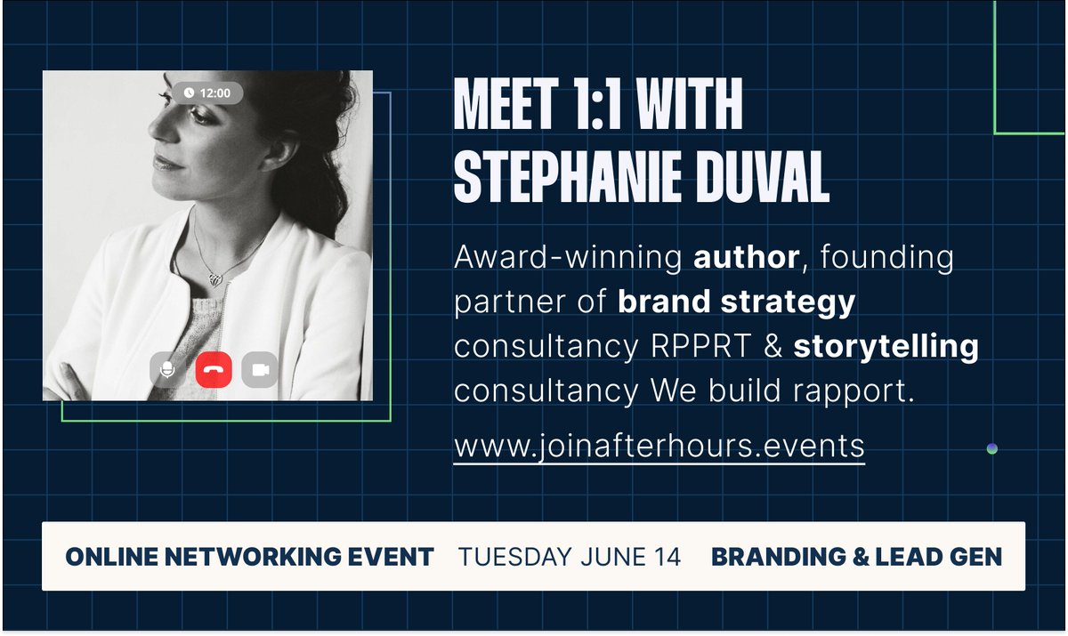 Afterhours (@afterhours_cs) on Twitter photo ๐ Expert of the day: Stephanie Duval (<a href="/70percentsteph/">Stephanie Duval</a>): award-winning author, founding partner of brand strategy consultancy RPPRT and storytelling consultancy We build rapport.
๐โโ๏ธ Meet her and 250+ other participants on ๐ง๐๐ฒ๐๐ฑ๐ฎ๐ ๐๐๐ป๐ฒ ๐ญ๐ฐ
converst.art/c7GSYZ ๐ Expert of the day: Stephanie Duval (<a href="/70percentsteph/">Stephanie Duval</a>): award-winning author, founding partner of brand strategy consultancy RPPRT and storytelling consultancy We build rapport.
๐โโ๏ธ Meet her and 250+ other participants on ๐ง๐๐ฒ๐๐ฑ๐ฎ๐ ๐๐๐ป๐ฒ ๐ญ๐ฐ
converst.art/c7GSYZ