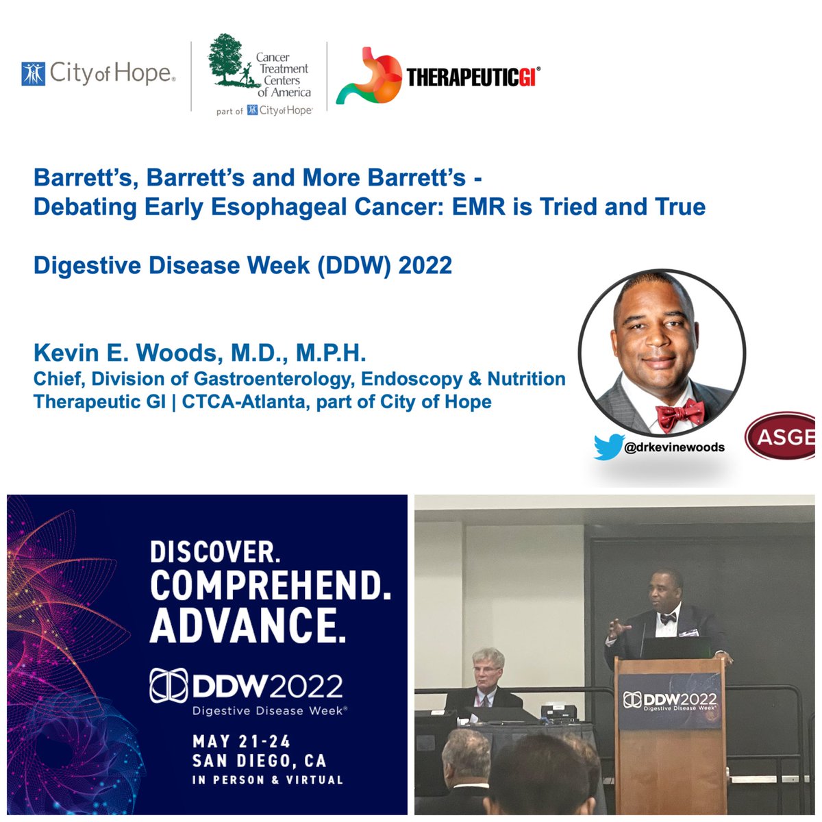 Kevin E. Woods, MD, MPH (@drkevinewoods) on Twitter photo It was a great honor to contribute to this years meeting #DDW2022. Thank you <a href="/DrGaryFalk/">Gary Falk</a>, Dr. David Katzka and the <a href="/ASGEendoscopy/">ASGE GI Endoscopy</a> for the invitation to lecture. It was great to be back in person to learn and share with all of our colleagues from around the world! <a href="/cityofhope/">City of Hope</a> It was a great honor to contribute to this years meeting #DDW2022. Thank you <a href="/DrGaryFalk/">Gary Falk</a>, Dr. David Katzka and the <a href="/ASGEendoscopy/">ASGE GI Endoscopy</a> for the invitation to lecture. It was great to be back in person to learn and share with all of our colleagues from around the world! <a href="/cityofhope/">City of Hope</a>