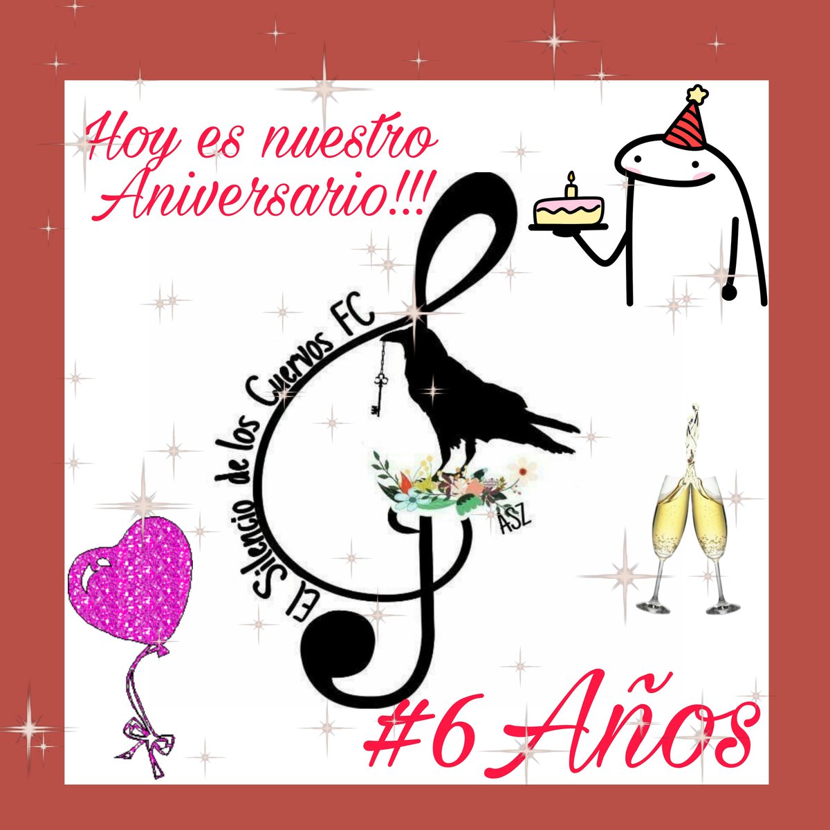 SilencioCuervos's tweet photo. Festejamos nuestro Aniversario!!!! #6Años 🥳 @AlejandroSanz #SiempreATuLado ❤️ y vamos por muchos más!!! 🥂 @SilencioCuervos #CuerviPower #CuervosDeFiesta ✨ https://t.co/inA1LAC9fN