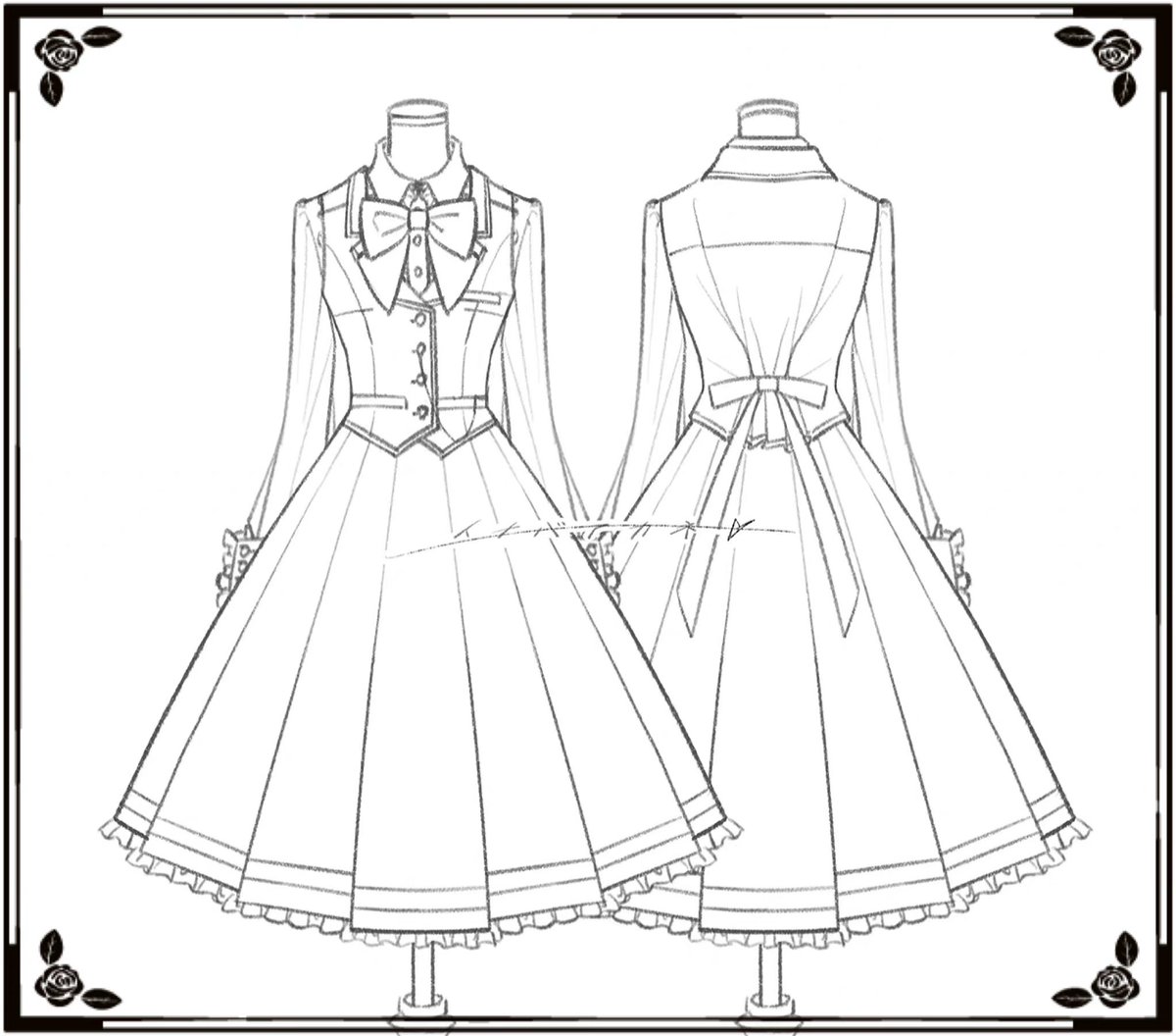 CandySeraffi's tweet photo. ロリータ服のデザイン(1/3) https://t.co/KxGTzvHlnZ