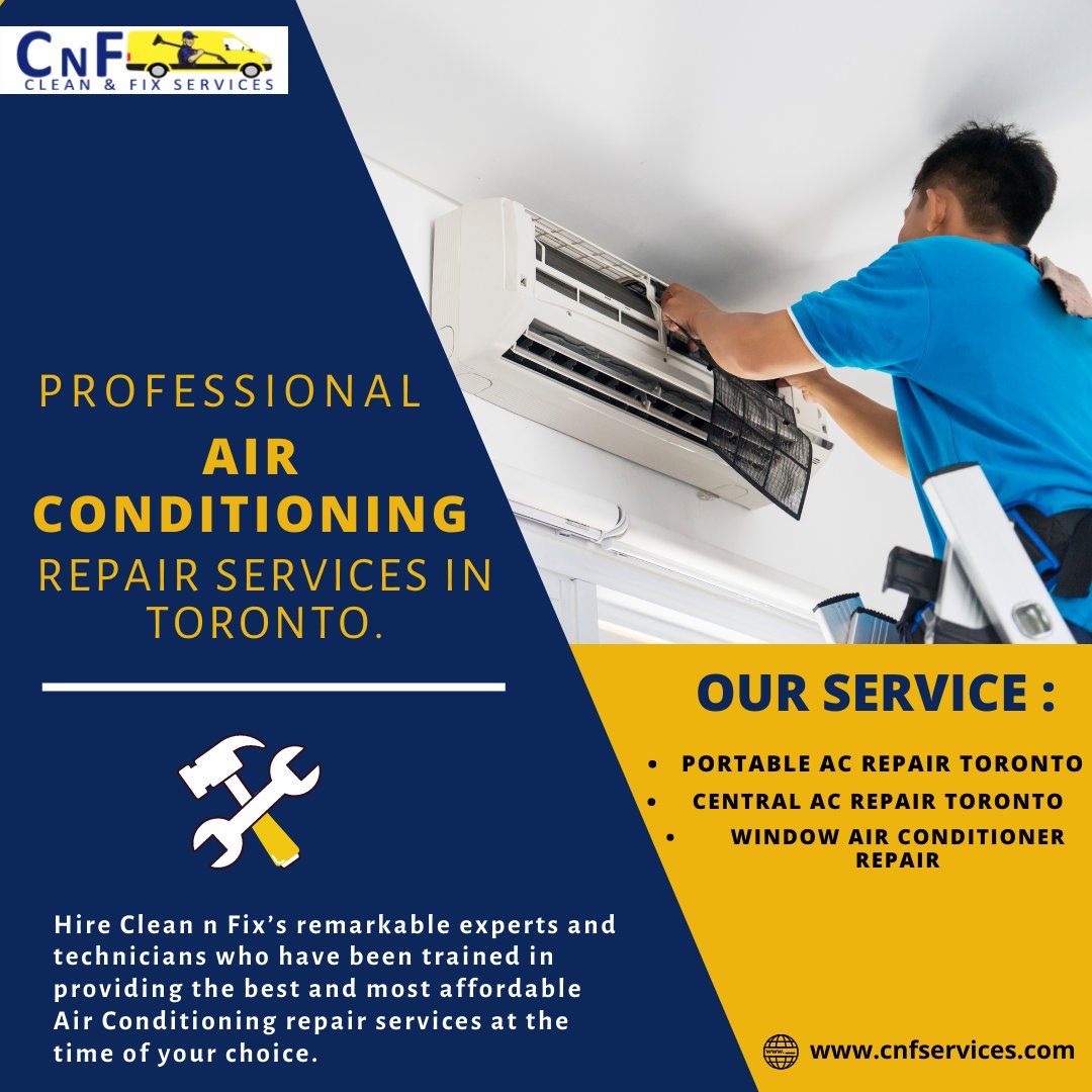 CnfServices's tweet photo. Hire Clean n Fix’s most affordable Air Conditioning repair services at the time of your choice.
Call To Us: 6478124767
Email: cnfservicesc@gmail.com
Read more at: https://t.co/bja1pR8kwW
#airconditioningrepairtoronto, #airconditionerrepairtoronto, #airconditioner, #Toronto https://t.co/gFDWGs6qCS
