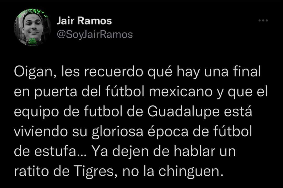ElUsuariomty's tweet photo. @SoyJairRamos es el periodista más muerto en la sultana del norte, nunca ha destacado por nada solo en algún momento haciendo mundo Tigre TV y tan tan
Sigue intentando destacar por sus tweets pero no logra destacar, será que esta viviendo sus últimos días en @mmdeportesmx https://t.co/yNk9Ytd8qS