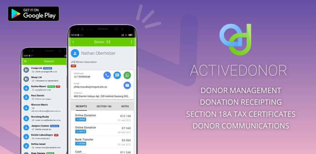 ActiveDonor's tweet photo. Introducing ActiveDonor Mobile, the best way to manage your donors and issue donation receipts on the go! Our mobile application makes fundraising a breeze – so you can focus on what’s important, your cause.
https://t.co/1oEZNHIKn8

#donation #charity #fundraising https://t.co/c4O9hHoU8z