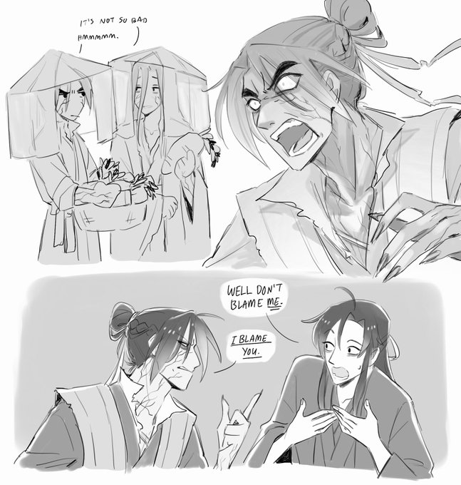 a friend planted the seed for a fierce corpse jiang cheng au in my head this morning and it's been growing a garden in there all day 