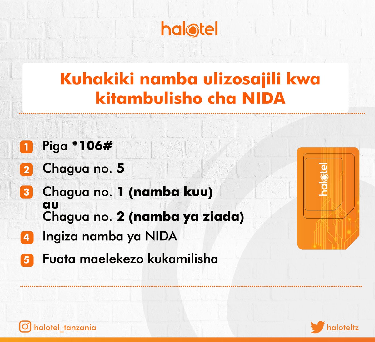 TzHalotel's tweet photo. Hakiki namba zako za ziada, ni rahisi. #Halotel https://t.co/h4TpNbQCmF