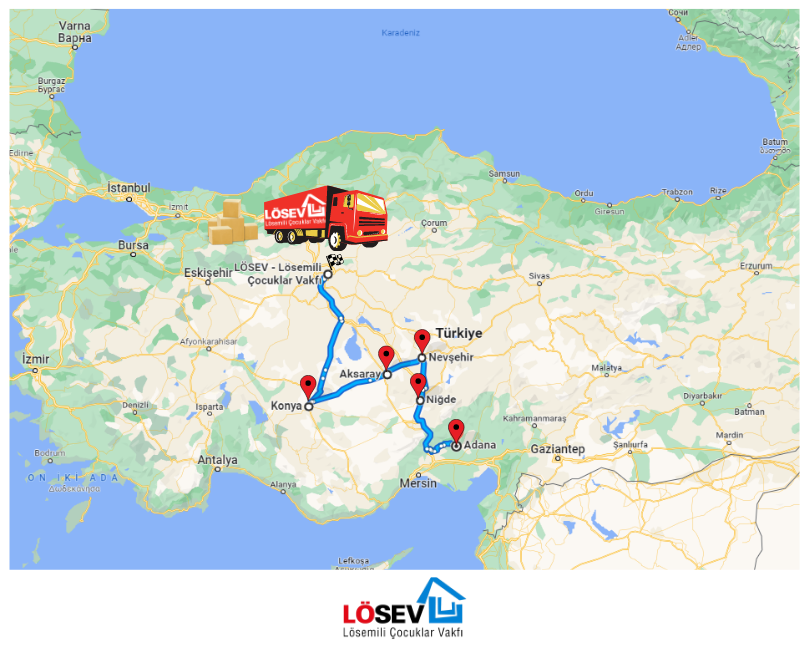 losev1998's tweet photo. 🚚LÖSEV #iyiliklerTırı Türkiye'nin dört bir yanında, ihtiyaç sahibi hasta ve ailelerine yardımlarını ulaştırmak için yeniden yola çıkıyor.

📍26 Mayıs Konya
📍27 Mayıs Aksaray
📍28 Mayıs Nevşehir
📍28 Mayıs Niğde
📍29 Mayıs Adana https://t.co/NzXz7kFPiR