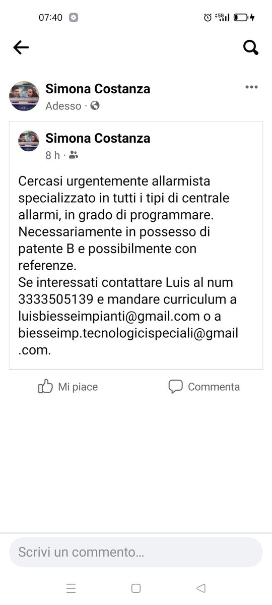 Questa inserzione è per Milano e hinterland