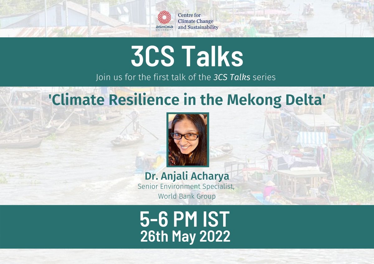 We are happy to announce the launch of our seminar series—3CS Talks—with the inaugural talk by Dr. Anjali Acharya, Senior Environment Specialist, World Bank. Join us 5-6 PM IST, tomorrow, 26th May! Link: bit.ly/3cstalk1 @MenonBioPhysics @Profiainstewart @TishaSrivastav