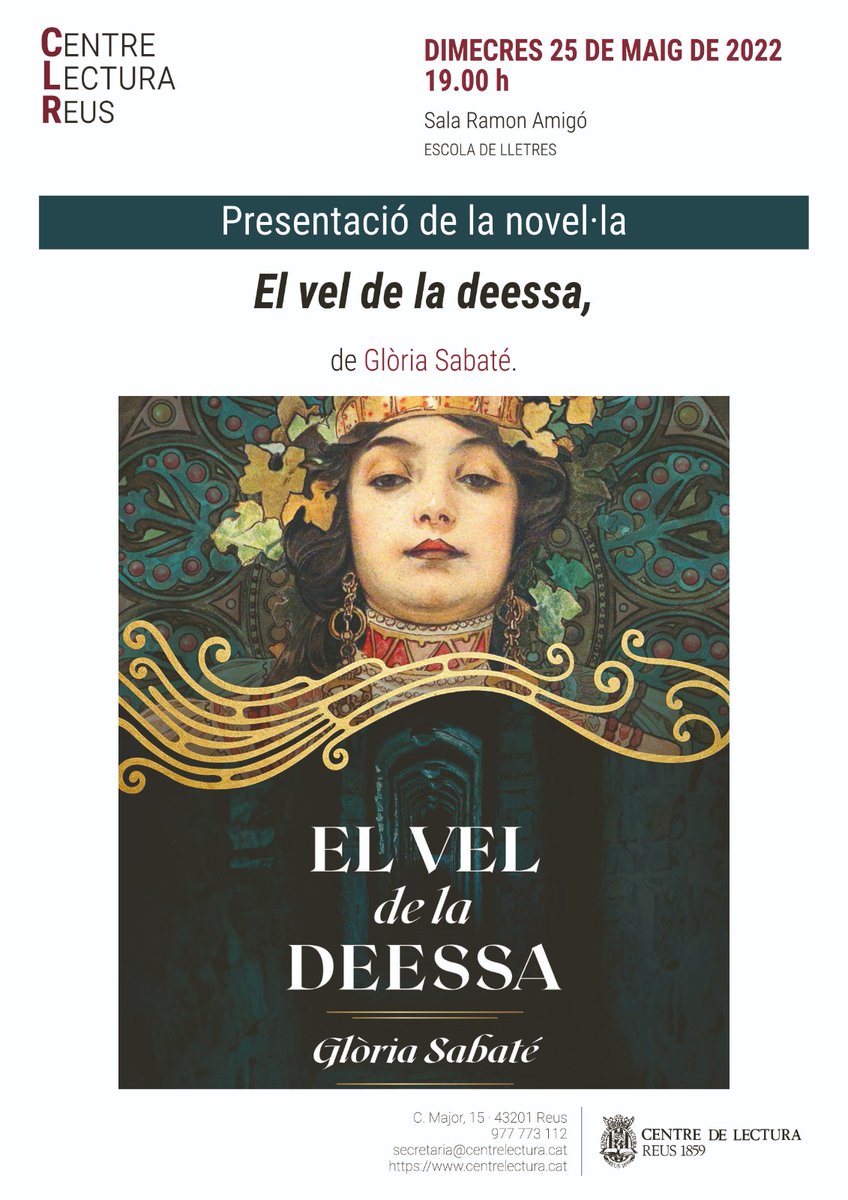 SabateMarin's tweet photo. Aquesta tarda xerrarem de #francmaçoneria, #espiritisme, #teosofia, #feminisme i #bibliofília al #CentreDeLecturaDeReus, amb la magnífica companyia de @brisa0709 🎉💜
@Montserratdeancio
#Elveldeladeessa #MontserratdeAnciola #premiNèstorLuján2020 https://t.co/hhLq4Axzvn