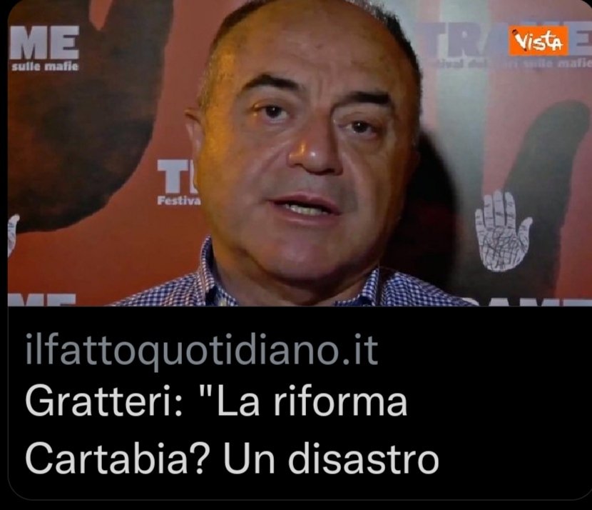 La commemorazione di #falconeborsellino è stata un canto di sirene.
L'esempio è Gratteri che si trova nella stessa situazione e,fanno di tutto per isolarlo,allontanarlo da incarichi istituzionali,dopo che ha dichiarato che la riforma Cartabia va a favore di delinquenti.