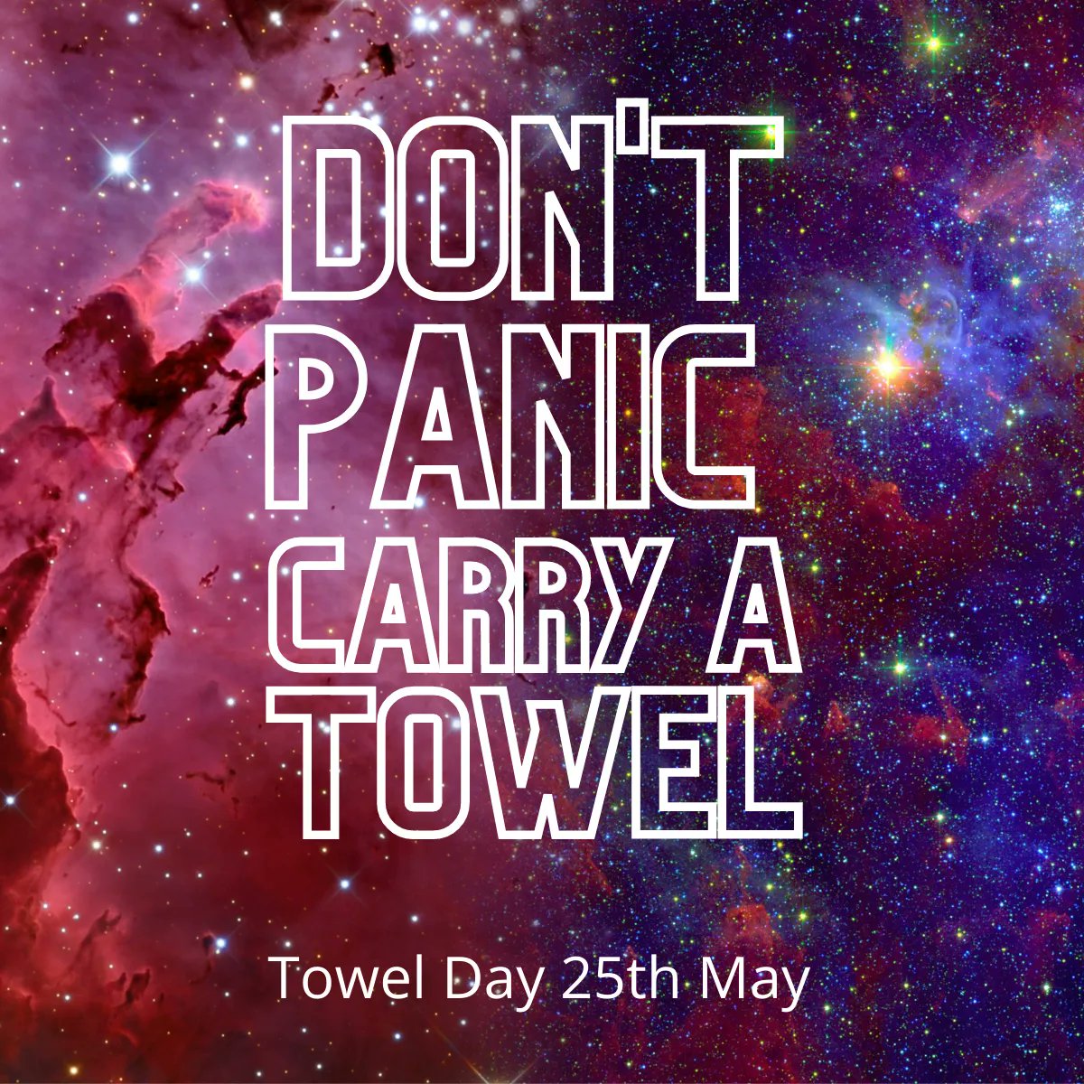Do you know where your towel is? Towel Day was created to commemorate Douglas Noel Adams, and The Hitchhiker’s Guide to the Galaxy. One item that was always central to the story: the towel, perhaps the most important thing a galactic hitchhiker can have.
#towelday #dontpanic #42