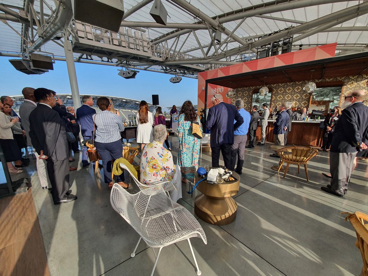 With CG @SaralambaTor this evening for LA Consular Corps reception hosted by LA County at the awesome home of <a href="/LAFC/">LAFC</a> with the presence of the 2nd District Supervisor <a href="/HollyJMitchell/">Holly J. Mitchell</a>. We observed a minute of silence for the school shooting in Texas.