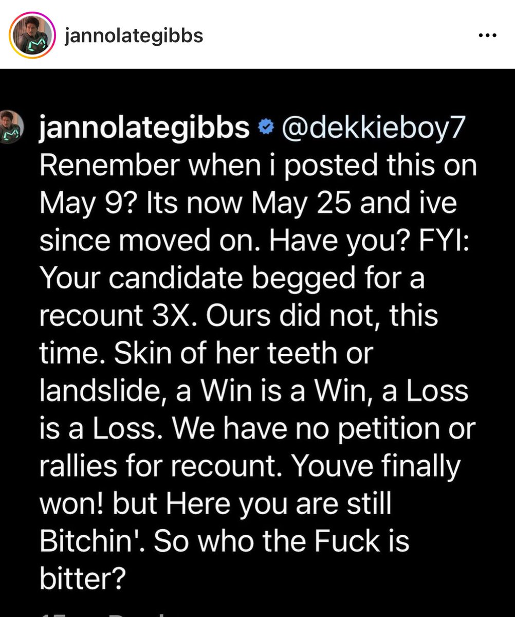 PrinceszDjana's tweet photo. IM LOVIN JANNO GIBBS! FIGHTING PRESIDENT GIBBS 💪💪💪 https://t.co/oIymqKJLM6