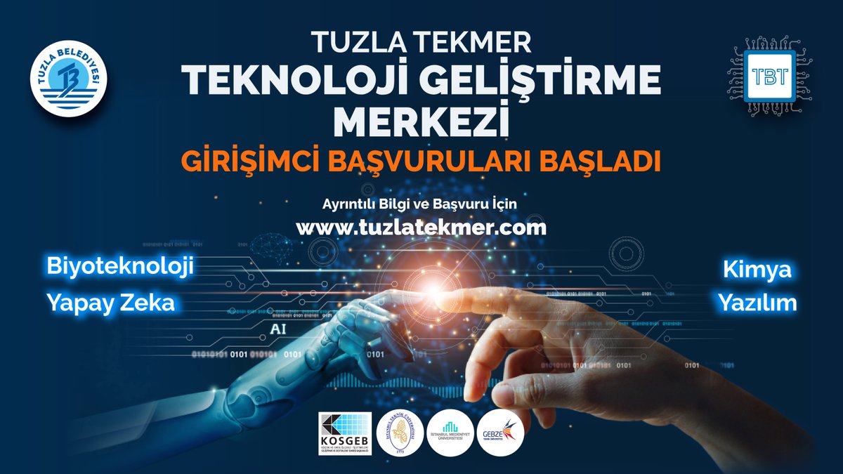 Tuzla Girişimcilerini ARIYOR!
TEKMER Başvuruları devam ediyor. 

Bilgi ve başvuru detayları için:
tuzlatekmer.com