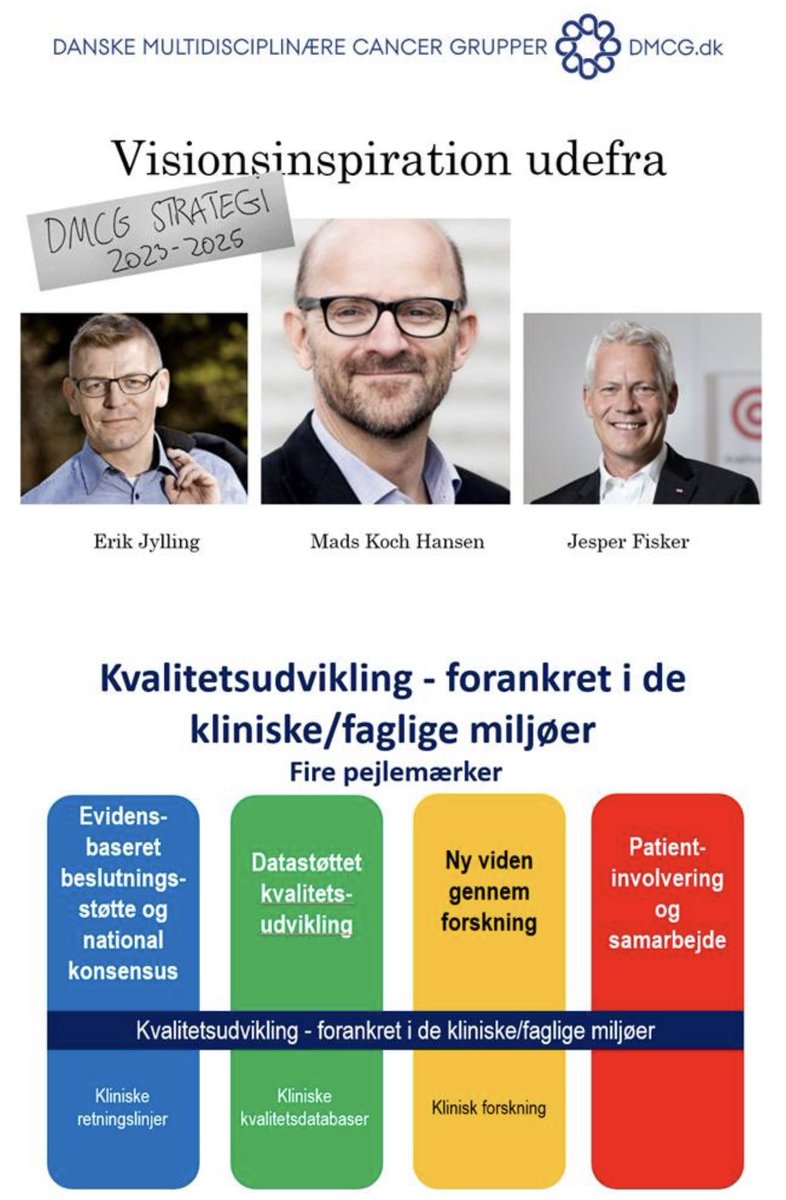 DMCG.dk har afholdt visionsmøde mhp Strategien 2023-25. Mads Koch Hansen faciliterede og Erik Jylling og Jesper Fisker lagde vejen forbi med ros samt ønsker til den fremtidige multidisciplinære indsats på kræftområdet. 2 nye stratetiske pejlemærker så dagens lys😉