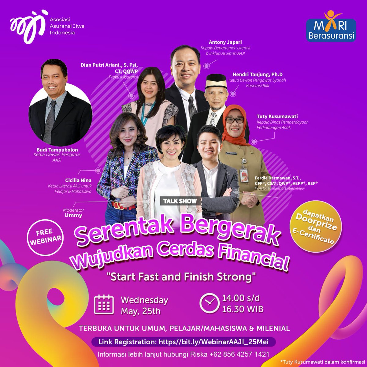 aaji_official's tweet image. Yuk daftarkan dirimu segera dan jadi bagian dari gerakan cerdas finansial.

Masih bisa daftar!!! Belajar bersama dengan ahlinya😍

#asuransi #asuransijiwa #webinar