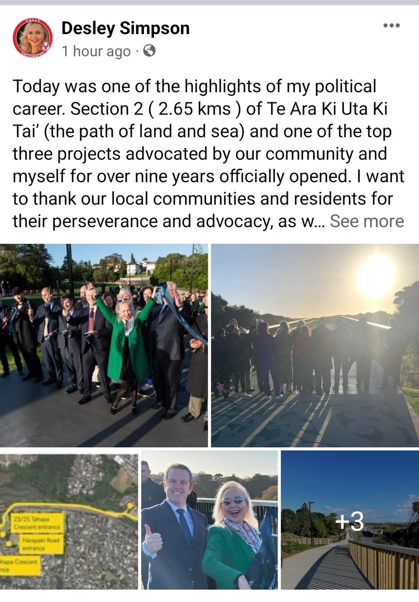 EnzerEnzer's tweet image. abstains from voting for cycleways.

front &amp;amp; centre for ribbon cutting cycleways.