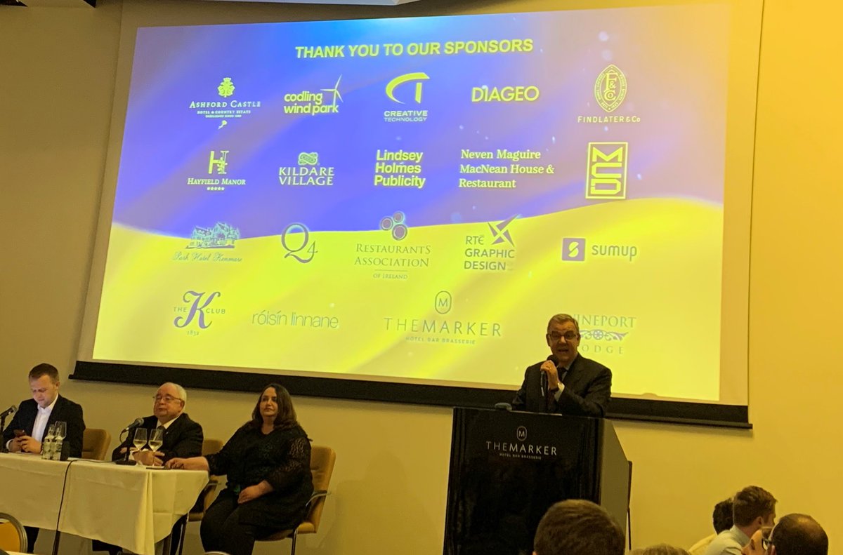 GarryKieran's tweet photo. Full house last pm @themarkerhotel for hugely successful fundraiser for @irishredcross for Ukraine. Hats off to Amb @GeraskoLarysa who spoke so well, @SharonNiBheolain @joemagraollaigh @gavreilly @BryanNewsatOne for putting together &amp; generous sponsors including @CodlingWindPark https://t.co/A0lxfe1l1D