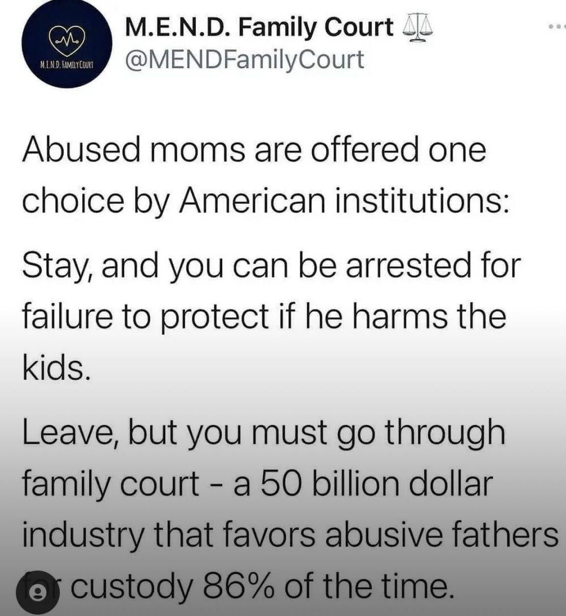 Facts
<a href="/MENDFamilyCourt/">MEND Family Court</a> #DomesticAbuse